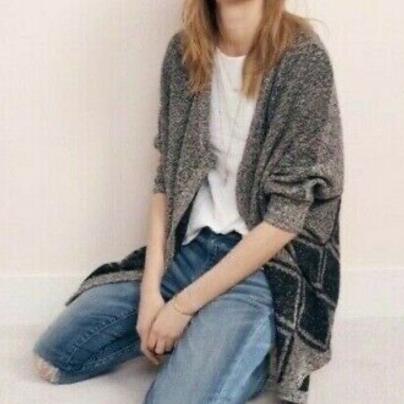 Madewell All Angles batwing diamond print cardigan - Picture 4 of 7
